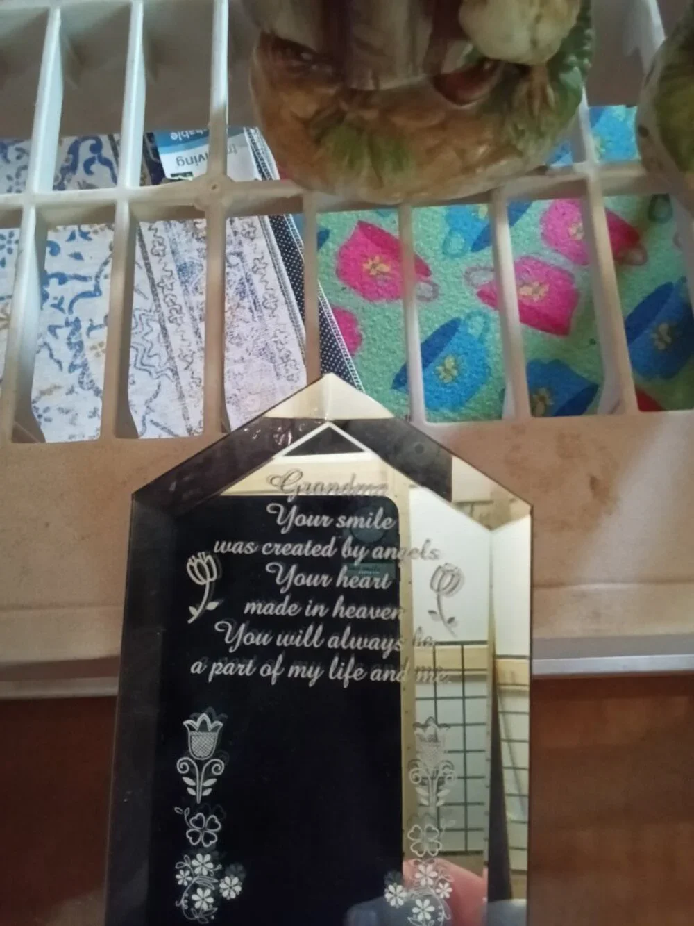 Grandma Memorial Glass Plaque with Angel Figurine - 25% Off When Bundled
